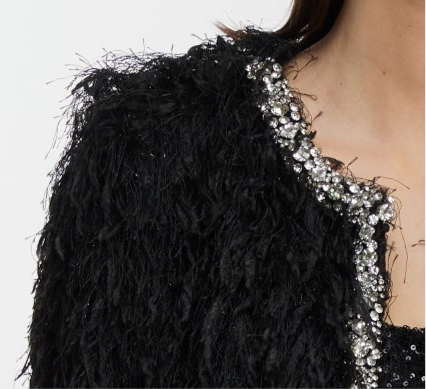 Stylish plush outwear Black