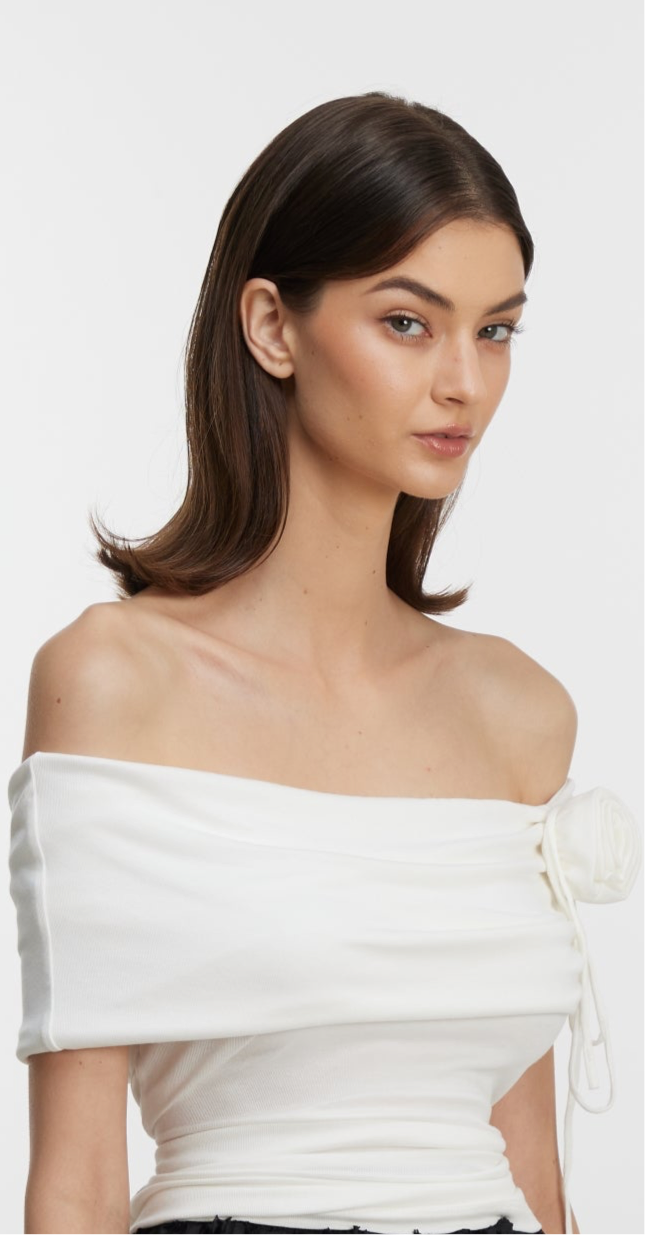 White sleeveless top