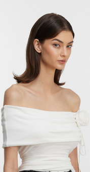 White sleeveless top