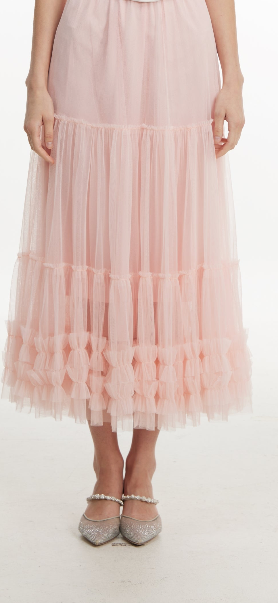 Pink lace skirt