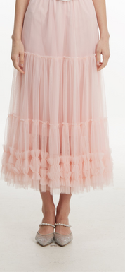 Pink lace skirt