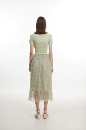 Green lace skirt