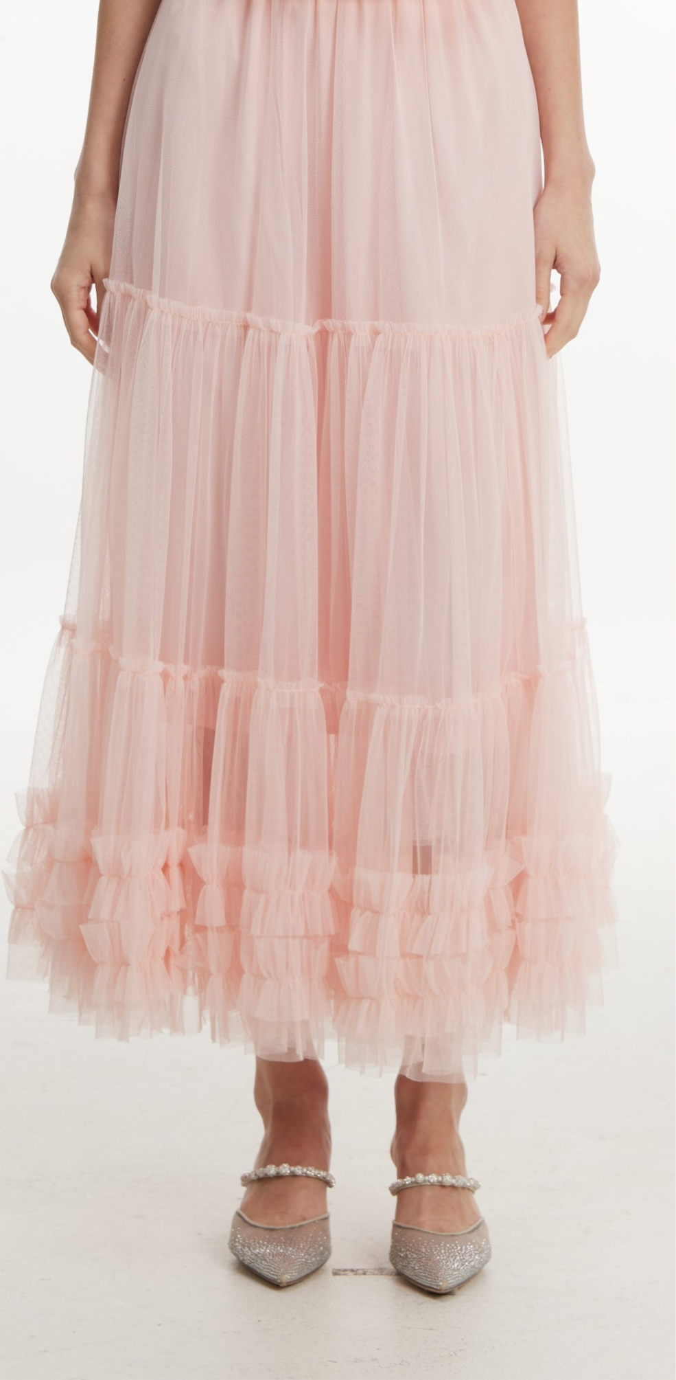Pink rose lace skirt