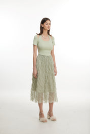 Green lace skirt