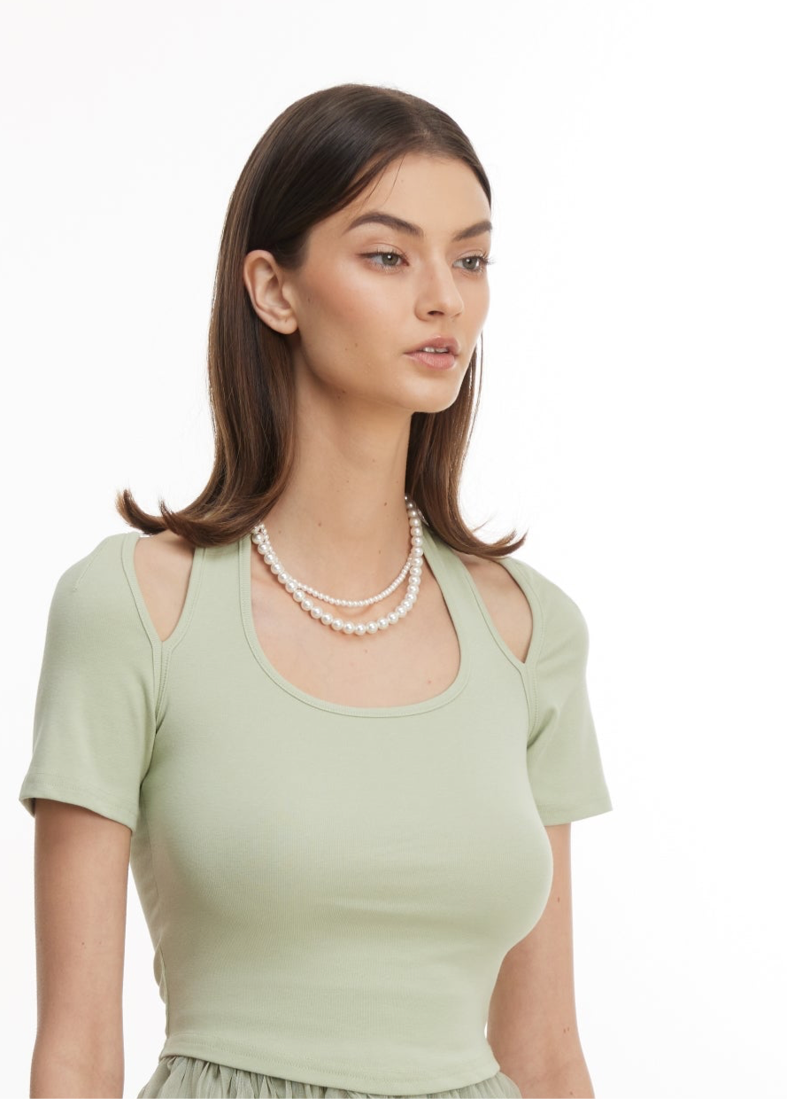 Green knitted top