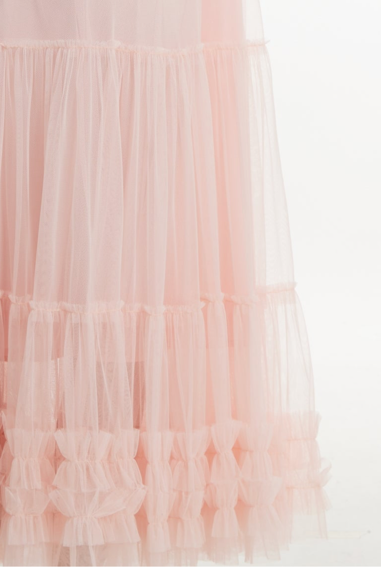 Pink lace skirt