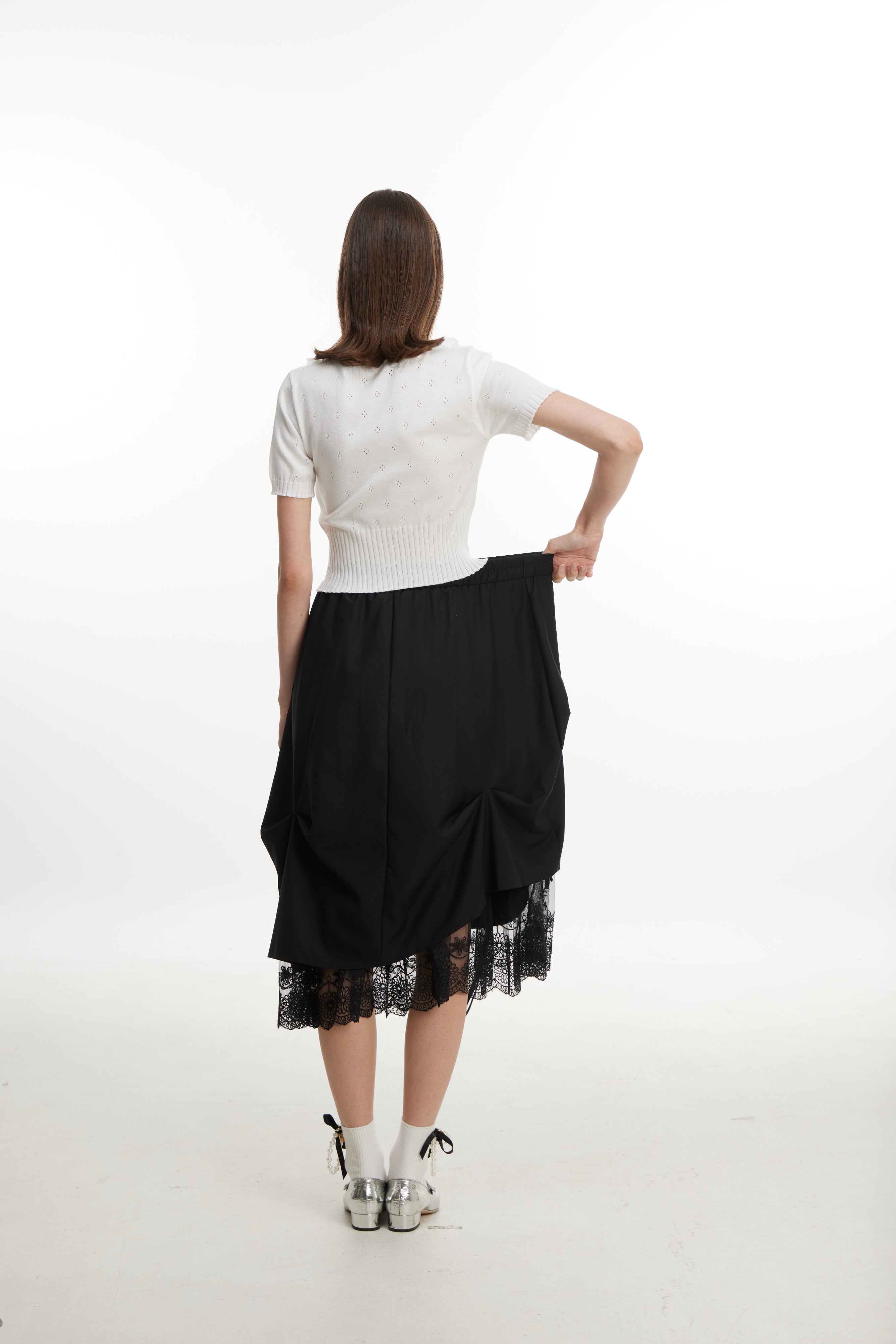 Black lace skirt