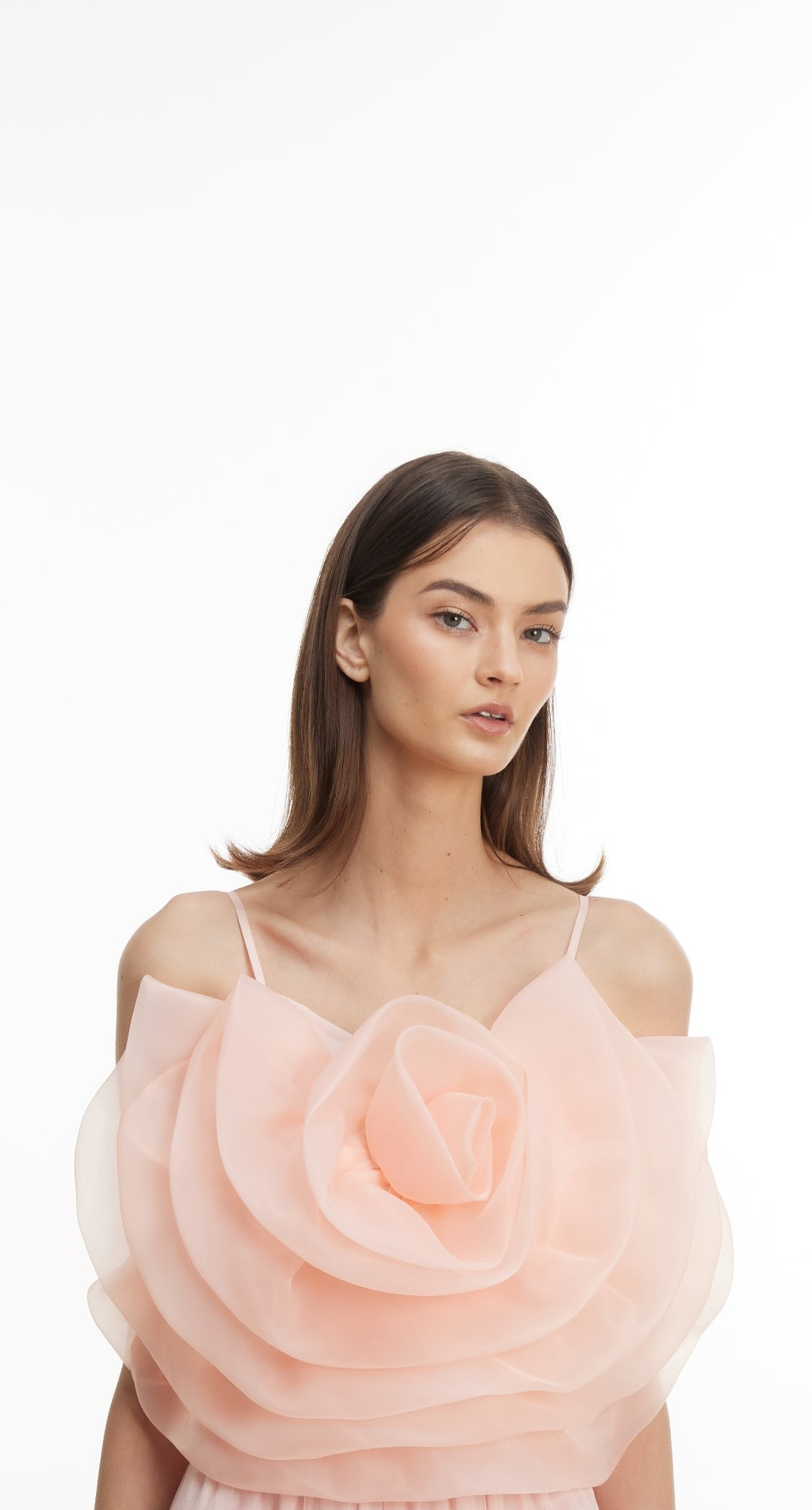 Rose lace halter top pink