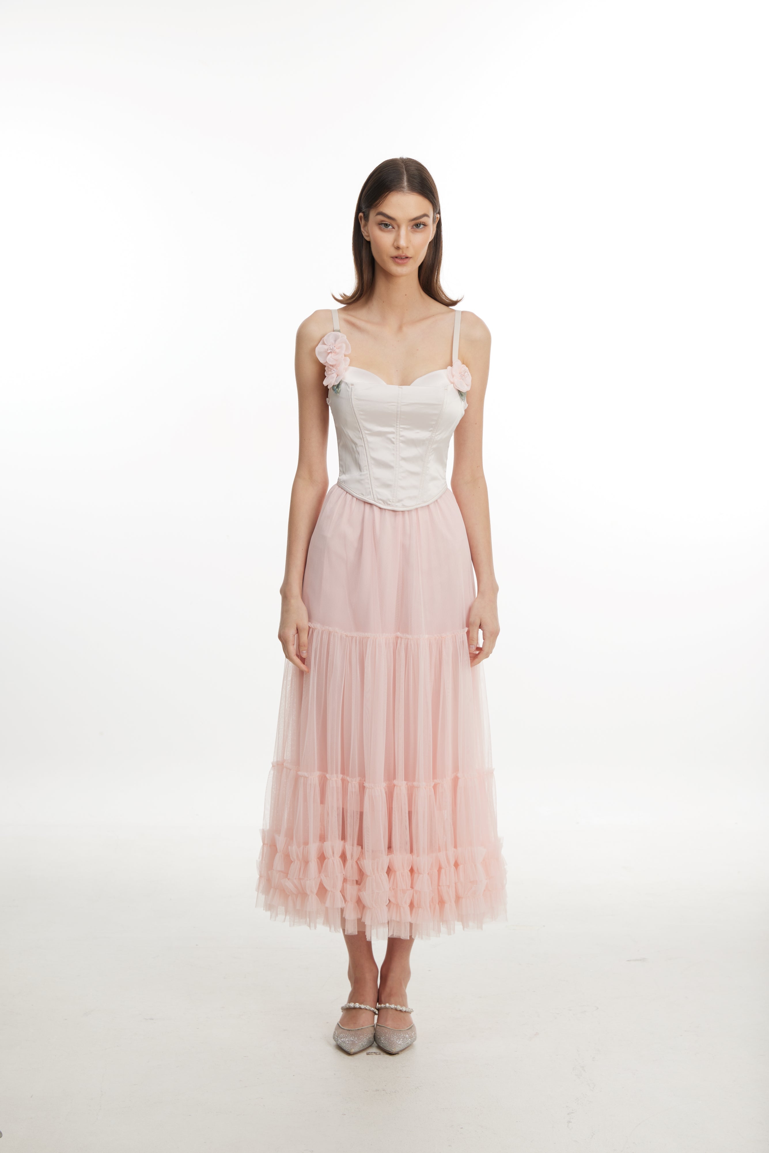 Pink lace skirt
