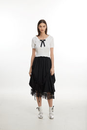 Black lace skirt