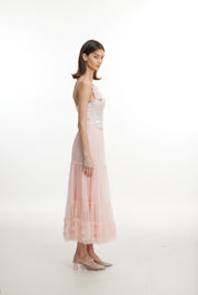 Pink lace skirt