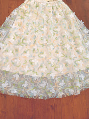 Butterfly Appliqué Tulle Midi Skirt – Soft Beige