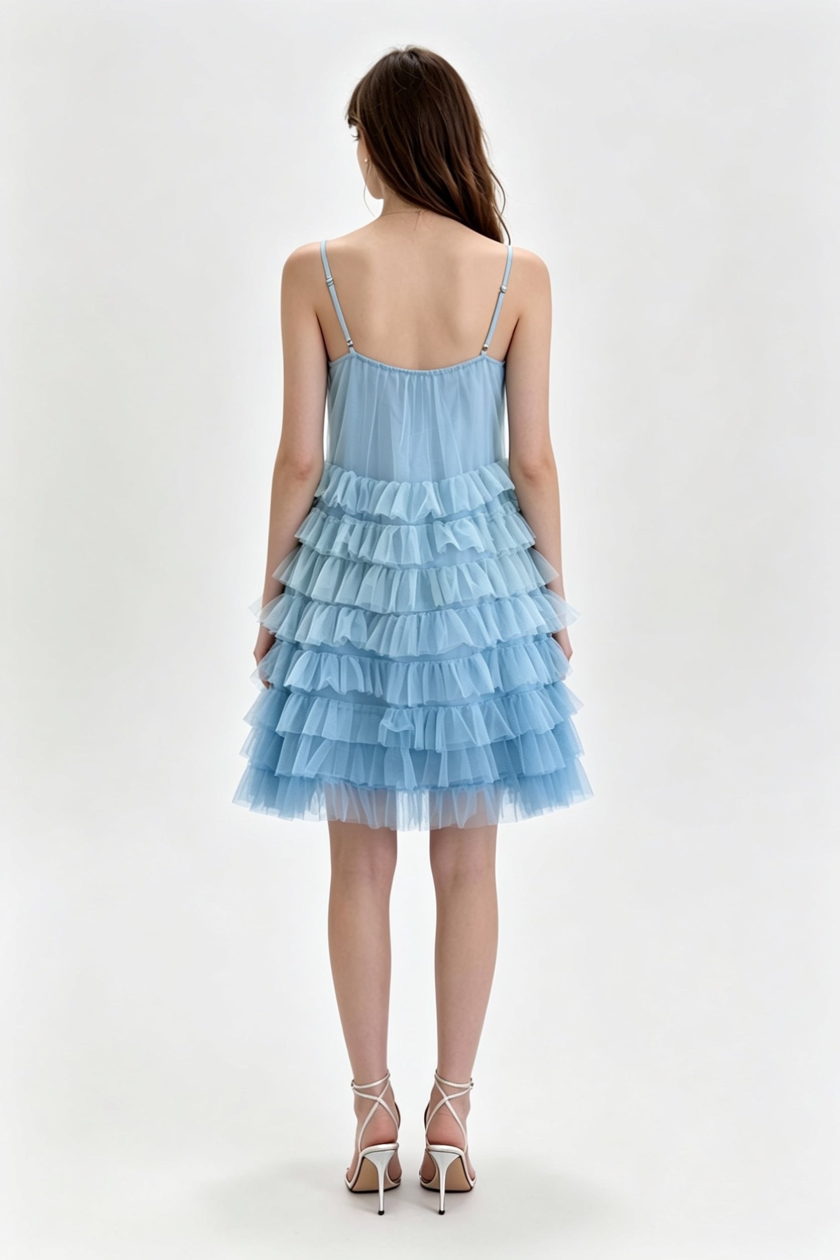 Tiered Ruffle Tulle Mini Dress