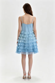 Tiered Ruffle Tulle Mini Dress