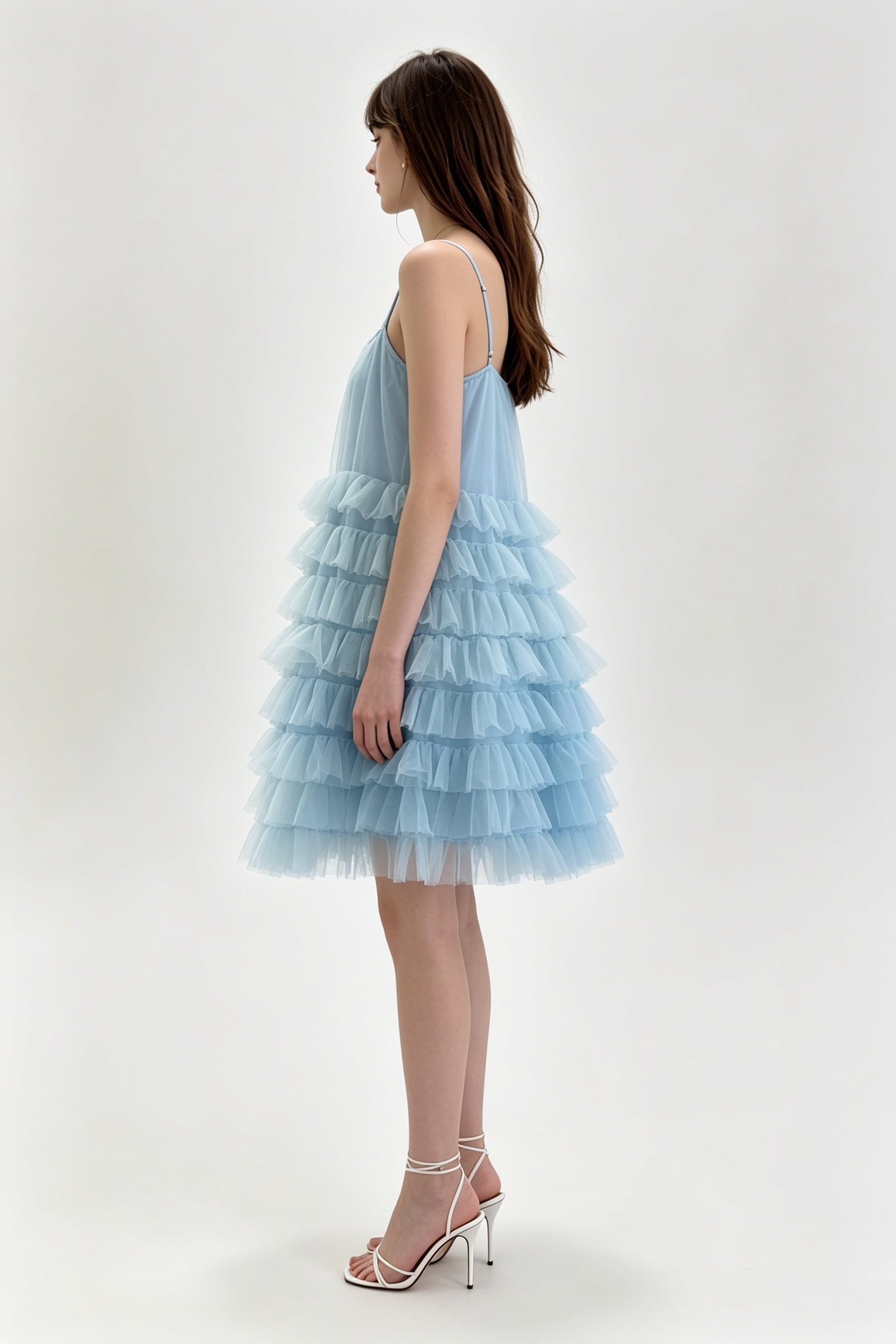 Tiered Ruffle Tulle Mini Dress