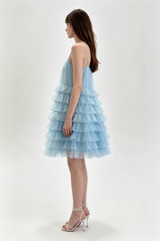Tiered Ruffle Tulle Mini Dress