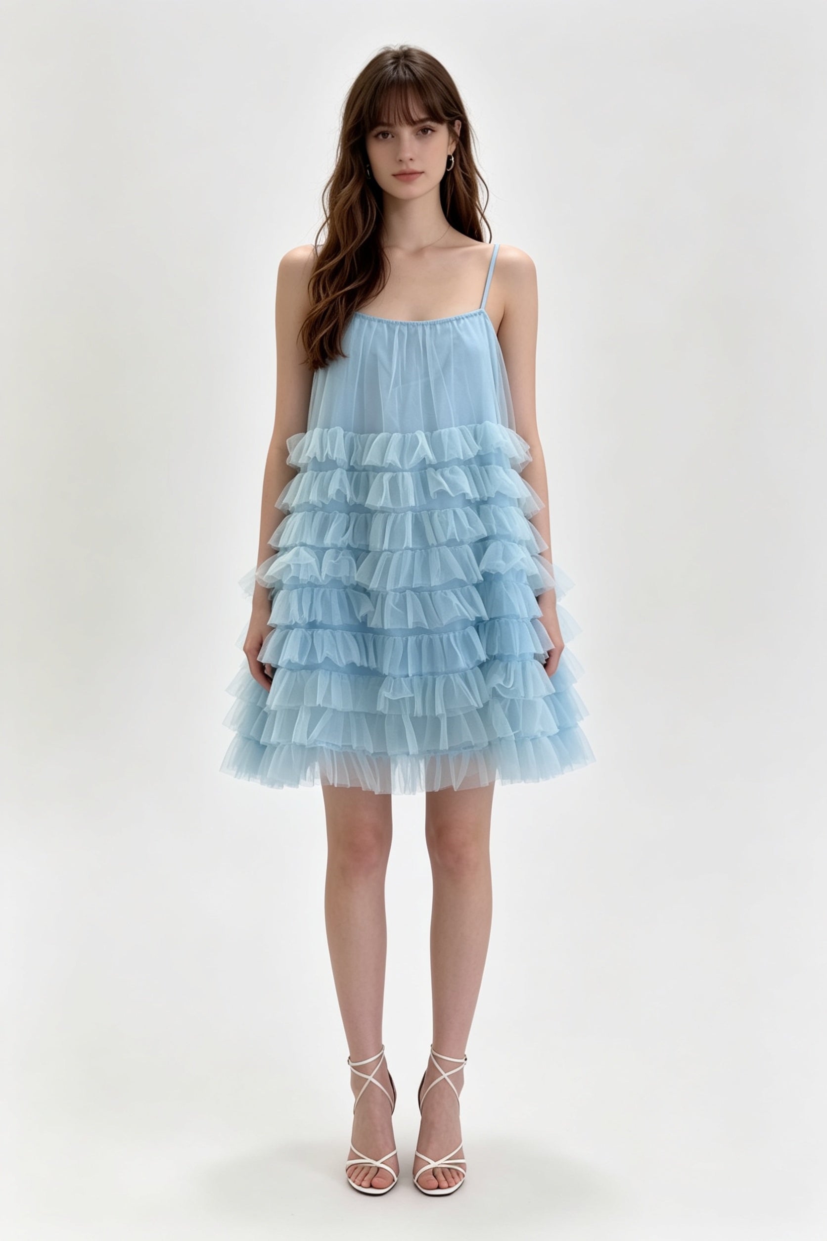 Tiered Ruffle Tulle Mini Dress