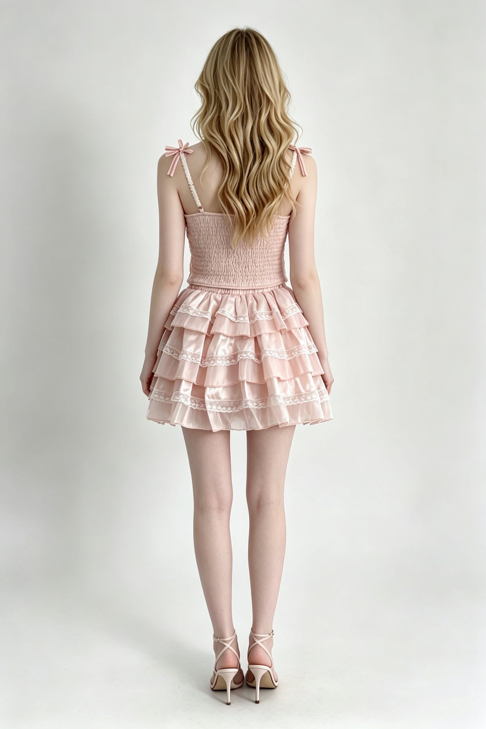 Tiered Organza Ruffle Mini Skirt