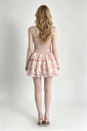 Tiered Organza Ruffle Mini Skirt