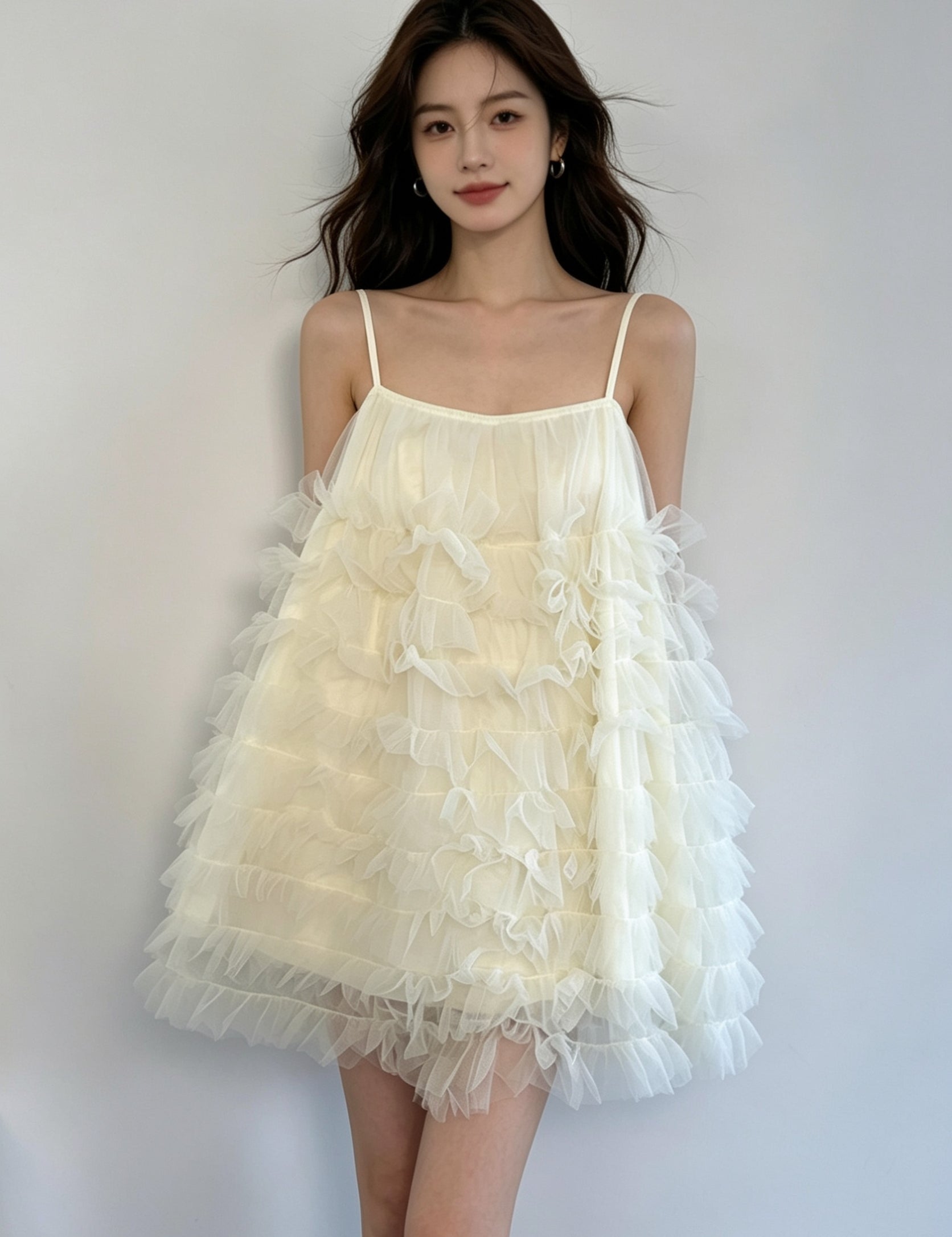 Tiered Ruffle Tulle Mini Dress