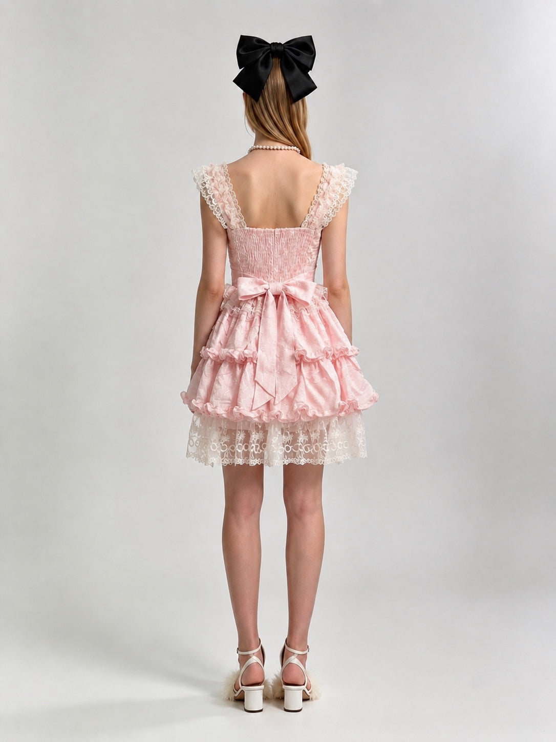 Lolita Off-Shoulder Corset Tiered Bubble Mini Dress