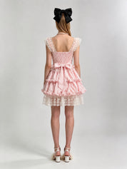 Lolita Off-Shoulder Corset Tiered Bubble Mini Dress