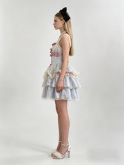 Lolita Corset Lace-Up Tiered Bubble Mini Dress