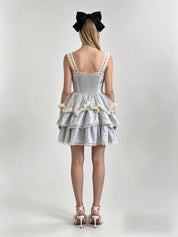 Lolita Corset Lace-Up Tiered Bubble Mini Dress