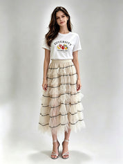 Diversity Colorful Life Fruit Graphic Print Round Neck Short Sleeve Oversized Tee