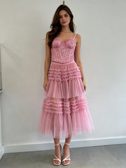 Sequin Sweetheart Spaghetti Strap Corset Top