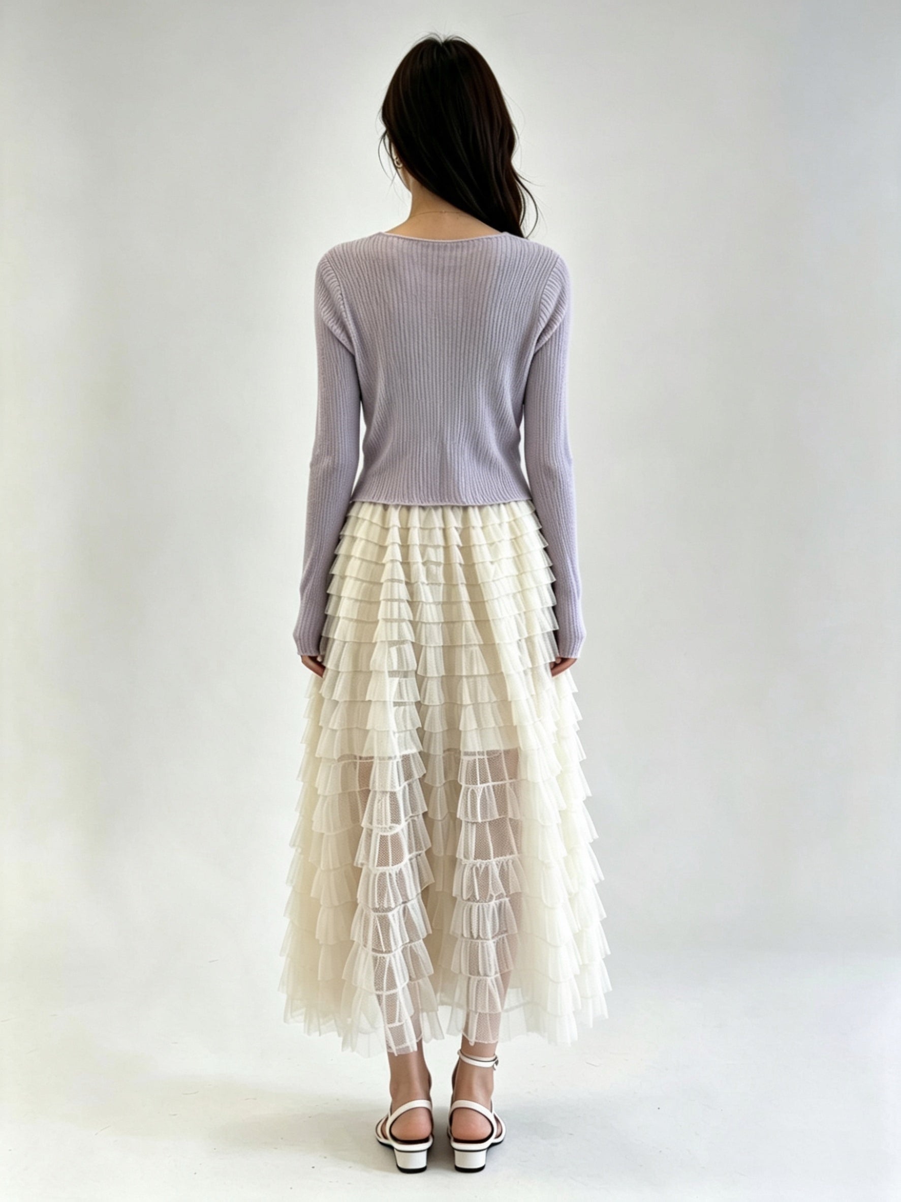 Pink Sheer Ribbed Knit Open-Front Cardigan