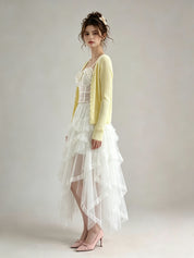 Ribbed Knit Open-Front Cardigan
