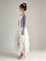 Ribbed Knit Open-Front Cardigan